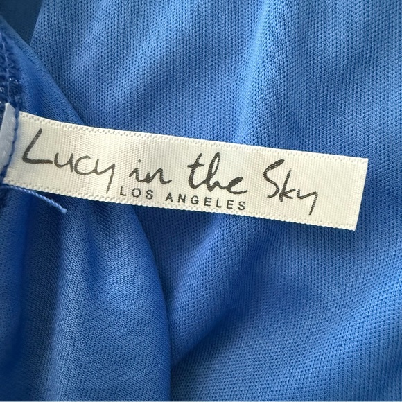 Lucy in the Sky Glitter Mesh Long Sleeve Dress in Blue Size Small EUC - Picture 6 of 9